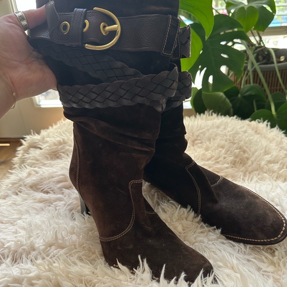 Brown Suede Coach Boots - Picture 4 of 6